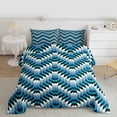 thumbnail image 2 of Homewish Abstract Wave Stripes Bedding Comforter Set,Minimalism Geometric Checkered Twin Comforter Sets,Blue Lines Bedding Set For Girls Boys,Super Cozy Room Decor Reversible,2pcs, 2 of 8