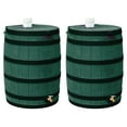 thumbnail image 1 of Good Ideas Rain Wizard 50 Gallon Rain Storage Rain Barrel, Green, (2 Pack), 1 of 8