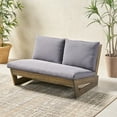 thumbnail image 3 of GDF Studio Emma Outdoor Acacia Wood Loveseat Set with Optional Sunbrella Cushions, Gray, Dark Gray, 3 of 8