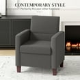 thumbnail image 4 of HOMCOM Modern Accent Chair Fabric Armchair w/ Non-Slip Pads, Dark Grey, 4 of 10