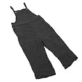 thumbnail image 4 of Monos informales para mujer, 2 bolsillos laterales, holgados, piernas anchas, monos de verano de Color puro para verano, negro, 2XL, 4 of 12