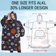 thumbnail image 4 of Oversized Wearable Blanket Hoodie,Football Baseball Pattern Sherpa Blanket Hoodie with Super Pockets,Super Warm Fuzzy Pullover for Women & Men, 4 of 6