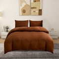 thumbnail image 3 of Washed Cotton 4-Piece Bedding Set with Duvet Cover for Queen Size Bed, All Season Bed Sheet Set for Home Bedroom Decor, 3 of 6