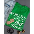 thumbnail image 3 of Smartprints Womens Graphic Tee Kelly Green - World's Best Cat Mom 100% Cotton Regular Fit, 3 of 4