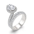 thumbnail image 4 of Bow Jewel 14K White Gold Plated Engagement Ring for Her - 1.77 Ct Pear Cut White Lab Created Diamond Anniversary Ring - Wedding Teardrop Ring - Ever & Ever Halo-Style Rings - Christmas Gift for Her, 4 of 10