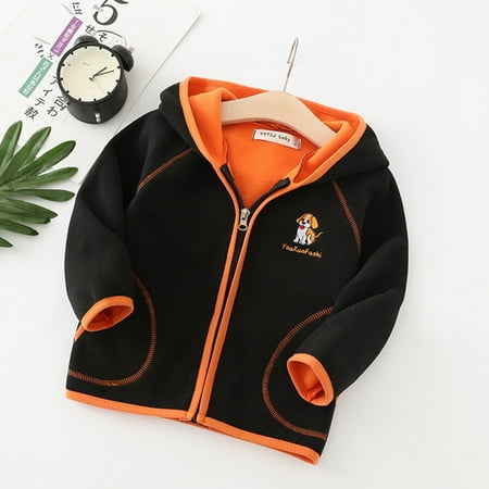 

Child Sweater Toddler Boys Girls Long Sleeve Cartoon Dog Prints Winter Fleece Zippered Jacket Thicken Warm Outwear Coat