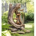 thumbnail image 2 of Wind & Weather Realistic Indoor/Outdoor Woodland Stump Fountain with Metal Lily Pads, 2 of 13
