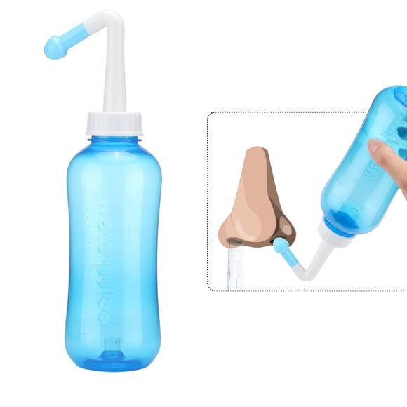 Limpiador Nasal Nasal Botella De Lavado De Nariz 300Ml Irrigador Limpio Alergias Alivio De Presión Enjuague Neti Pot Limpiador Irrigación Adultos Niños Herramienta De Lavado De Nariz sonducket HA025390-02