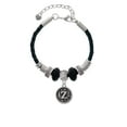 thumbnail image 2 of Delight Jewelry Silvertone Antiqued Round Seal - Initial - Z - Godmother Celtic Knot Leather Bead Bracelet, 7"+2" Extender, 2 of 4