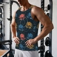 thumbnail image 5 of Lsque cartoon doodle octopus Pattern Mens Tank Tops Muscle Athletic Quick Dry Sleeveless Workout Fitness T Shirts Beach Tank Top, Loose-fit Sleeveless Shirt for Men-Medium, 5 of 7