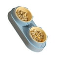 thumbnail image 4 of Cat Food Bowl Set, Cat Bowls Double Pet Bowl Large Caliber Prevent Slip Spill Proof Pet Food Bowl Set for Pets Dogs Cats Elevated Puppy Bowls for Small Dogs Elevated Dog Bowls, 4 of 8