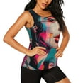 thumbnail image 2 of Haiem Vibrant Street Art Portrait Printed Women's Workout Tank Top, Quick-Dry Sleeveless Gym Shirt, Breathable Lightweight Athletic Top for Running, Yoga, and Casual Wear-Small, 2 of 7