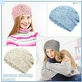 thumbnail image 4 of Clearance Office&Craft&Stationery under $5 "Japanese Retro Literary And Artistic Style Hollow Knitted Headgear Women's Spring And Summer Thin Versatile And Breathable Blue Pullover Hat Atmospher, 4 of 4