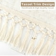 thumbnail image 5 of DriftAway Boho Tassel Kitchen Valance for Windows Farmhouse Linen Blend Kitchen Curtains Rod Pocket Curtains Rustic Short Curtain Tier Curtain for Living Room Bedroom Bathroom 52x18 Inch Light Linen, 5 of 9