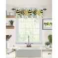 thumbnail image 2 of Valances for Kitchen Windows Grey Buffalo Plaid Heart Valance Curtains for Living Room,Bee Summer Spring Flower Rod Pocket Window Valance Red Window for Bathroom Bedroom 54x18inch Washable, 2 of 6