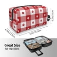 thumbnail image 3 of Uemuo Red Plaid Daisy Pattern Portable Toiletry Bags with Handle, Waterproof travel Make up Bags for Women, Large Capacity Travel Cosmetic Bags, 3 of 9
