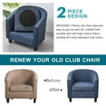 thumbnail image 4 of CHUNTIAN 2 Pieces Club Chair Slipcover Stretch Waterproof Tub Chair Slipcover Armchair Covers Sofa Cover Removable Round Barrel Chair Covers Couch Furniture Protector Cover for Living Room, A43, 4 of 5