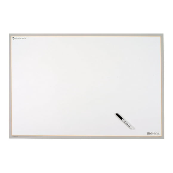 AT-A-GLANCE WallMates - Tableau Blanc - Mural, Porte-Montage - 35,98 Po x 24,02 Po - Blanc Brillant - Cadre Gris