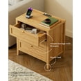 thumbnail image 4 of EYYTHUNG 3 Drawer Nightstand with Charging Station, Farmhouse Large Bedside End Table with Storage Drawers, Modern Wood Night Stand, Natural Oak, 4 of 9