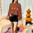 thumbnail image 4 of Crop Top for Womens Halloween Printed Sweatshirts Lantern Long Sleeve Blouses Casual Loose T-Shirts Crewneck Pullover Tops Fall Halloween Costumes, 4 of 4
