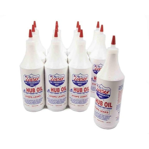 Lucas Oil Products Gear Oil, Hub Oil, Stop-Leak, 250WT, Conventional, Steering Axles/Trailer Hubs, 1 qt Bottle, Set of 12