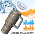 thumbnail image 5 of OBREWU German Shepherd Dog and Footprint Tumbler with Handle and Lid,German Shepherd Dog and Footprint 40oz Double Wall Vacuum Insulated Tumbler,Cups Gift for Women and Men, 5 of 7