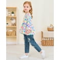 thumbnail image 2 of Conjunto de top con volantes florales y jeans de mezclilla rasgados para niña pequeña CARETOO, 2 of 4