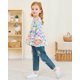 thumbnail image 2 of Conjunto de top con volantes florales y jeans de mezclilla rasgados para niña pequeña CARETOO, 2 of 4