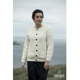 thumbnail image 2 of Irish Aran Merino Wool Cardigan Sweater for Women Button Up Cable Knitted Lumber Jacket Made in Ireland, 2 of 10