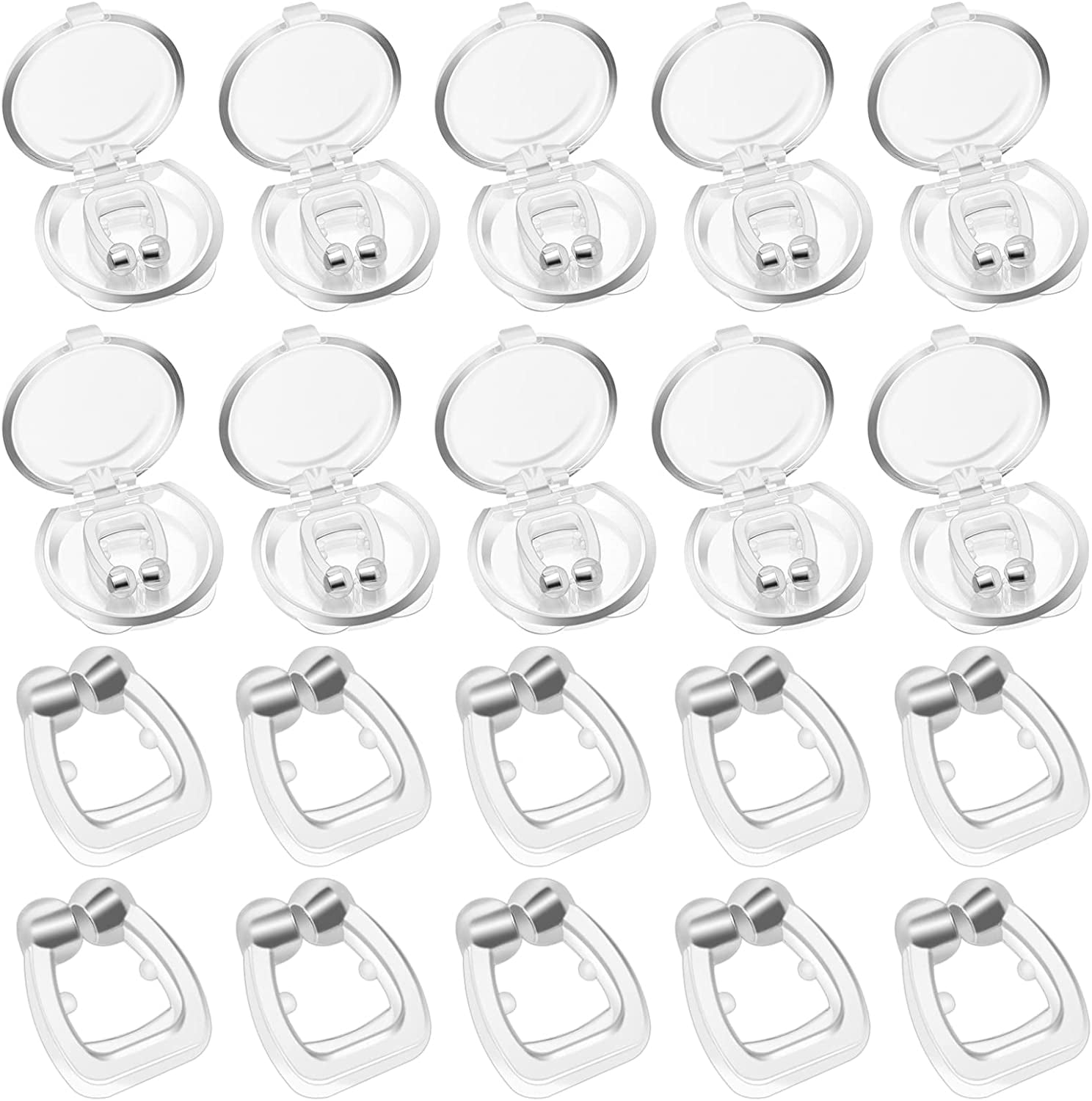 Anti Snoring Device, Snore Stopper (20 Pack), Anti Snoring Nose Clip, Silicone Magnetic Snoring Solution, Comfortable Snore Stopp