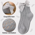 thumbnail image 3 of Baby Girls socks Toddler Bow Mesh Breathable Dress Socks Kids Uniform Socks, solid color, 4 pairs, 3 of 7