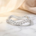 thumbnail image 5 of SFTING Wedding Bands for Women 0.39CT Round Cut Curved Pave Eternity Ring Stacking Band Silver Plated Size 5, 5 of 8