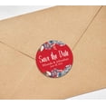 thumbnail image 4 of Darling Souvenir Round 45 Pcs Floral Border Save The Date Stickers Wedding Personalized Bride Groom Names And Date Envelope Seals - Red, 4 of 4
