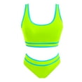 thumbnail image 7 of YUIVH Women's High Waisted Bikini Sets Sporty Two Piece Swimsuits Color Block High Cut Bathing Suits Sexy Vacation Beach Wear Summer Beach Athletic Swimwear, 7 of 7