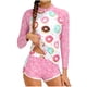 thumbnail image 2 of Odeerbi 8-15 Años Niñas Verano 2 Piezas Upf 50 + Manga Larga Rash Guard Conjunto Lindo Impresión Rápido Seco Surf Traje de Baño Con Pantalones Cortos, 2 of 6