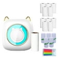 thumbnail image 1 of Riwcyla Pocket Printer Portable Thermal Printer Machine Wireless Connection 203DPI for Picture Label DIY Handcraft List Meno Notes Journal Receipt Paper Instant Sticker with 11 Roll Thermal Paper+, 1 of 6