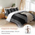 thumbnail image 7 of Boho Geometric Bedding Duvet Cover Set King Size 4 Pieces Bohemian Abstract Art Tribal Black Bedding Set with Zipper Closure, 1 Comforter Cover 92x106 Inches 1 Flat Sheet & 2 Pillow Cases, 7 of 7