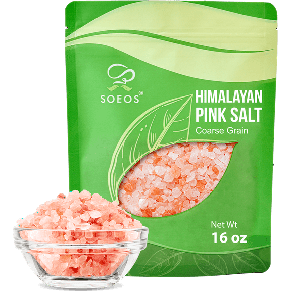 Soeos Himalayan Pink Salt, Coarse Grain, 453.59 Grams