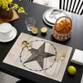 thumbnail image 3 of Texas Star Rustic Placemats Set of 4, Vintage Farmhouse Striped Brown Placemats for Dining Table, Place Mats for Kitchen Tabletop, Waterproof Wipeable Dining Table Mats Set, 3 of 9