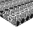 thumbnail image 2 of Ambesonne Geometric Fitted Sheet, Modern Line Zig Zag, Twin XL Size, Black and White, 2 of 3