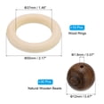 thumbnail image 2 of Uxcell Natural Wood Rings 10Pcs 55mm and Round Wooden Beads 30Pcs 12mm Dark Brown for DIY Pendant Jewelry Making, 2 of 5