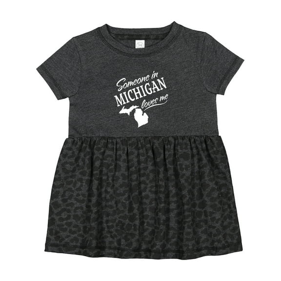 Inktastic Someone in Michigan Loves Me Girls Baby Dress