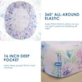 thumbnail image 4 of Floral Printed Sheet Set King Soft Microfiber Botanical Bed Sheets Extra Deep Pocket Pieces, 4 of 8