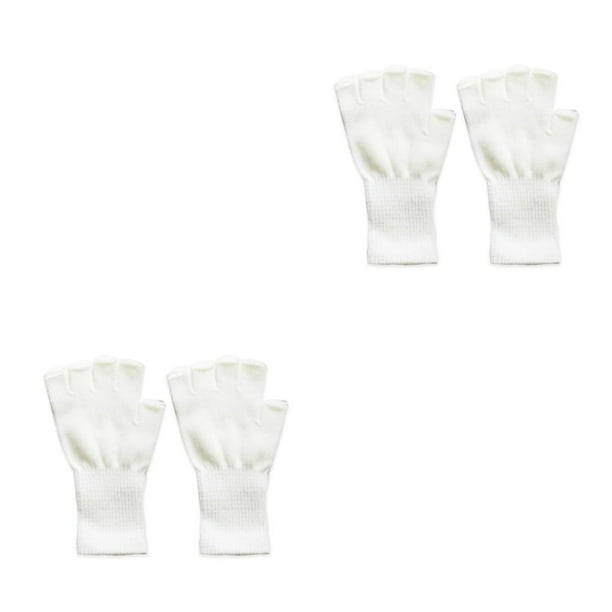 Guantes sin dedos Minnieouse calentadores de manos térmicos invierno medio dedo largo de punto