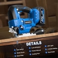 thumbnail image 6 of Brushless Jig Saw with 4.0Ah Battery Compatible with , Electric Jigsaw, 3200 SPM Variable Speed for Cutting Wood, Metal, PVC, 25mm Stroke, 0 ° -45 ° Bevel Cuts, 4 Orbital Settings, LED, 6 of 7