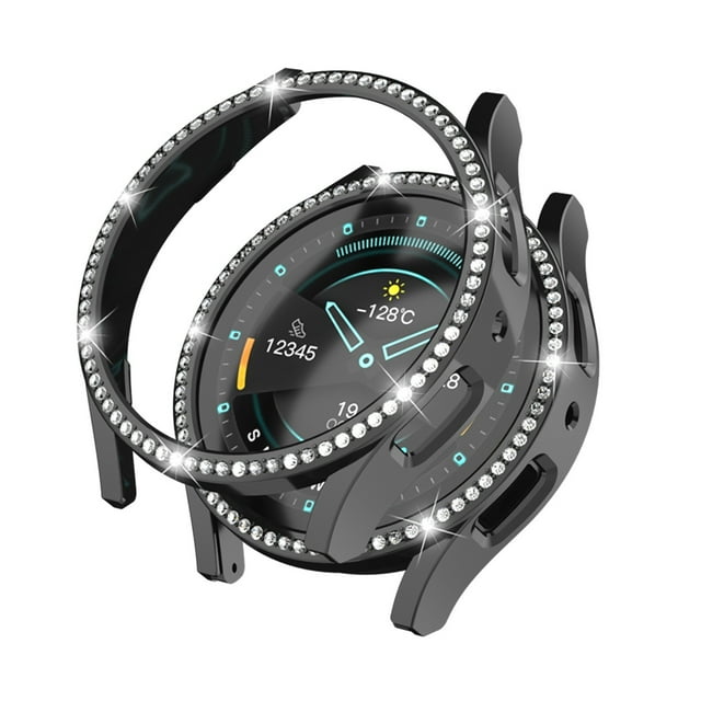 Galaxy Watch 5 44mm Protective Hard PC Cover Frame with Rhinestone Decoration Durable Watch Band Accessory