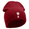thumbnail image 4 of Badge Embroidered 8 inch Acrylic Short beanie - Red OSFM, 4 of 5