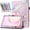 Pink Marble, variant on elitegadget Case for onn 11" Core Tablet (2026 Model) - Slim Lightweight Folio PU Leather Folding Stand Cover Case and 1 Random Color Stylus (Black)