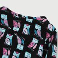 thumbnail image 2 of Defitshape Women's Long Sleeve Cotton Nightgown Summer Fall Cute Short Sleep Shirt Soft Pajama Nightshirt Lightweight Pjs Cartoon Sleepwear Patterned5 Black Owl Medium, 2 of 4