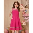 thumbnail image 2 of Arshiner Girls Elegant Dresses Sleeveless Round Neck A-line Party Dance Graduation Mesh Dress, 2 of 6